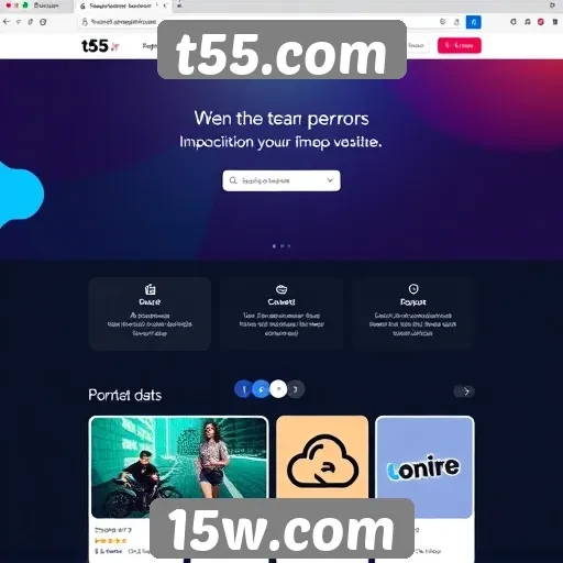 Análise da interface do usuário do site t55.com